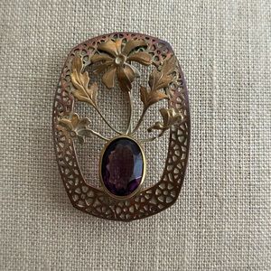 Victorian Sash Pin With Amathist